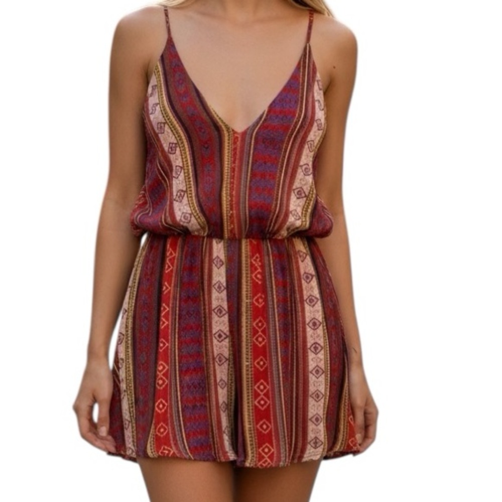 LUSH Aztec Print Halter Dress Size S